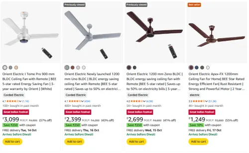 Image of Orient Electric @ Up to 55% Discount Plus Extra Coupon Discount
