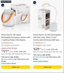Orient Electric upto 60% Discount