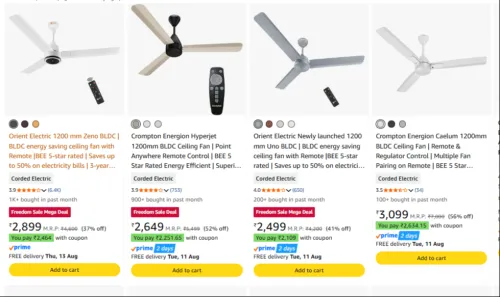 Image of Orient Zeno 1200mm BLDC Ceiling Fan Upto 60% OFF