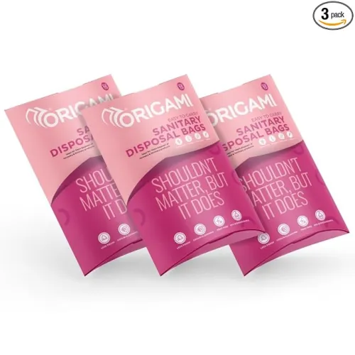 Image of Origami Leakproof Sanitary Disposal Bags, 45 Bags (Pack of 3)