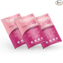 Origami Leakproof Sanitary Disposal Bags, 45 Bags (Pack of 3)