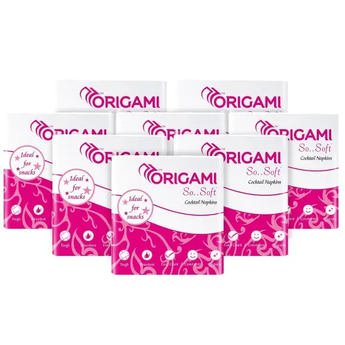 Image of Origami So Soft Plain Napkins 1 Ply Pack of 8 100 Pulls Each