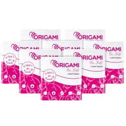 Origami So Soft Plain Napkins 1 Ply Pack of 8 100 Pulls Each