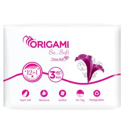 Origami Toilet Tissue Paper, 140 Pulls * pack of 12