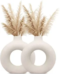 Original Donut Design Set2 Ceramic Vase (6inch, White)