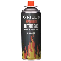 ORILEY 1 x 225g Butane Gas Canister Portable and High Pressure Refill Fuel