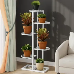 ORILEY 6 Tier Metal Plant Stand Indoor Outdoor White