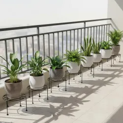 ORILEY Metal Plant Stand Set (8 pcs, Black)