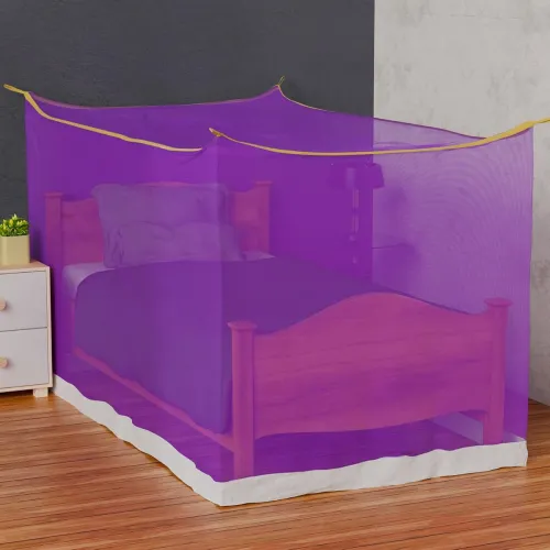 Image of Oriley Mosquito Net Single Bed Soft Diamond Jali Canopy Bug Netting for Baby Adults Camping Screen House (Purple, 3.25 x