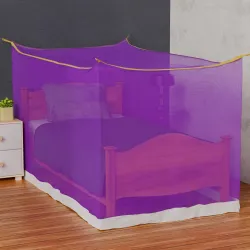 Oriley Mosquito Net Single Bed Soft Diamond Jali Canopy Bug Netting for Baby Adults Camping Screen House (Purple, 3.25 x