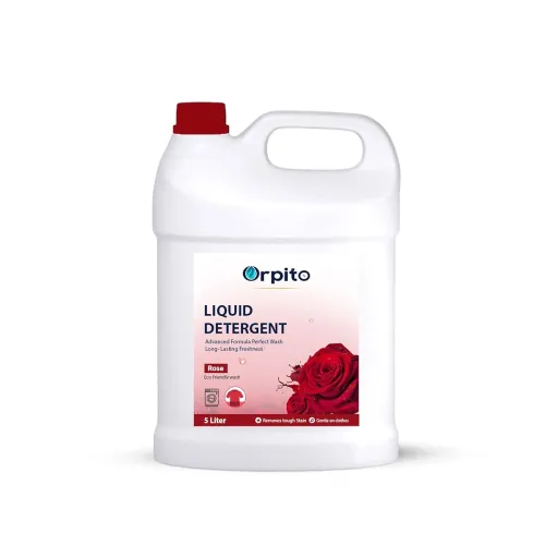 Image of Orpito Rose Liquid Detergent 5L | Long-Lasting Floral Freshness | Tough Stain Removal | Gentle on Clothes | Front & Top 