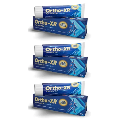 Image of Ortho-XR Pain Relief Gel Ointment 75gms (Pack of 3) with Special Warming Formula For Quick