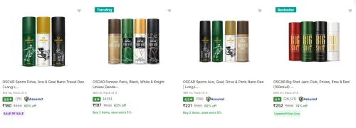Image of Oscar Deodorant Spray upto 72% Discount