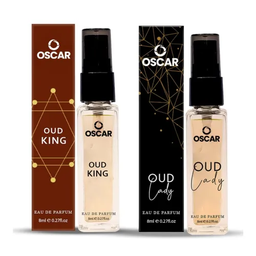 Image of Oscar Oud King & Oud Lady Unisex Eau De Parfum Perfume with Long Lasting Frangrance, Pack of 2, 8ml each