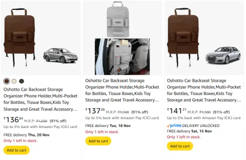 Image of Oshotto Car Backseat Storage Upto 91% Discount | Starting @ ₹136