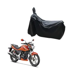 Oshotto Dust and Water Proof Double Mirror Pocket Leatherite Bike Body Cover Compatible with Hero Xtreme Sports (Black)