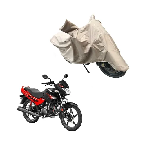 Image of Oshotto Dust and Water Proof Double Mirror Pocket X1 Bike Body Cover Compatible with Hero Glamour FI (Brown)
