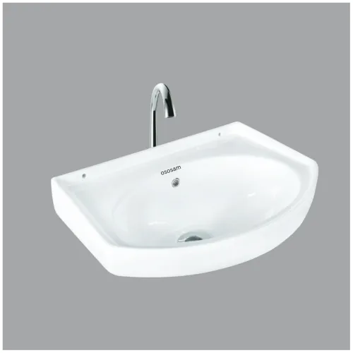 Image of OSOSAM Premium Ceramic, Wall Mount Wash Basin, Wall Hung Wash Basin