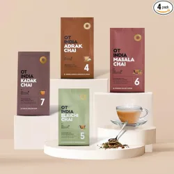 OT India Trial Pack – Adrak, Elaichi, Masala & Kadak Chai (4 × 200g)