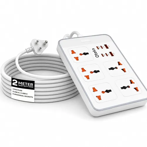 Image of OTEK Extension Board with 5 Universal Sockets 6 USB Ports 4 Type C and 2 Type A Ports 2 Meter Cord 2500W 10A Surge Prote