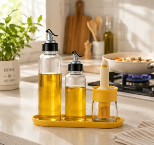Image of OTIZ 1000 ml Cooking Oil Dispenser Set (Pack of 3)