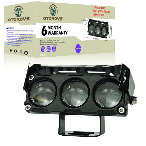 Image of OTOROYS 6 Months Warranty 3 LED 5 in 1 Mode Powerful Focus LED Fog Light, Reflecting 5 Modes White, Yellow, Red, Yellow&