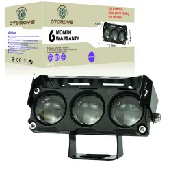 OTOROYS 6 Months Warranty 3 LED 5 in 1 Mode Powerful Focus LED Fog Light, Reflecting 5 Modes White, Yellow, Red, Yellow&