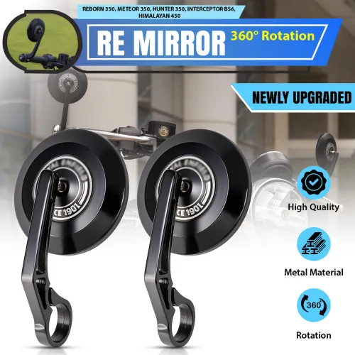 Image of Otoroys Manual Rear View Mirror For Royal Enfield Universal For Bike