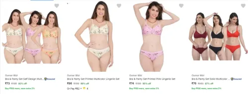 Image of Oumar Bibi Lingerie Sets Srtarting From @ ₹73