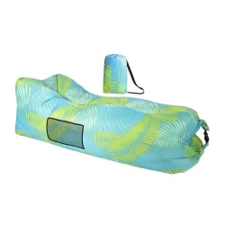 Outdoor Inflatable Lounger with Air-Fill Design Side Pocket & Carry Bag