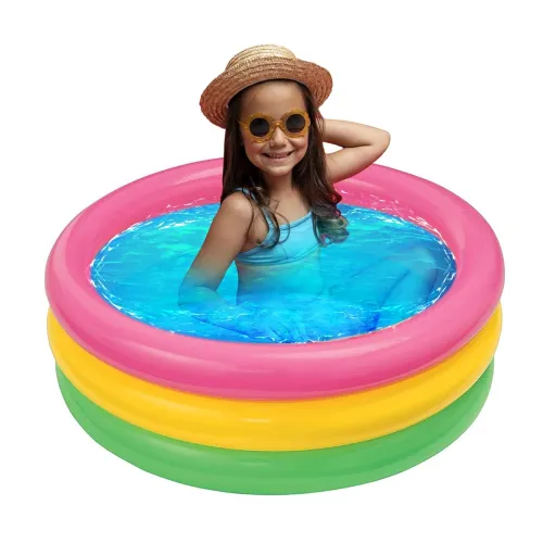 Image of OUTO Round Inflatable Kids Swimming Pool | 0-5 Years Baby | Soft Material Bathtub for Kids, Baby & Toddlers (Multicolor,