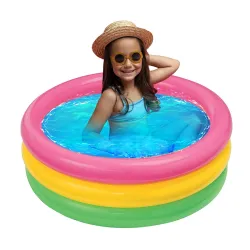 OUTO Round Inflatable Kids Swimming Pool | 0-5 Years Baby | Soft Material Bathtub for Kids, Baby & Toddlers (Multicolor,