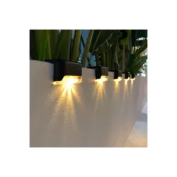 Outside New Step Solar Light, Warm Yellow, Pack of 4