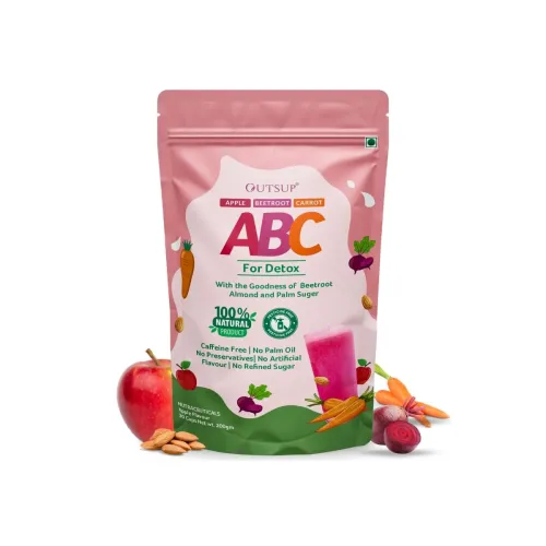 Image of OUTSUP ABC Latte Mix Malt Powder | Apple, Beetroot, Carrot | No Preservatives | No Refined Sugar | Ready-to-Mix | Cold M