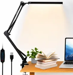 Overhead LED Desk Light with Metal Arm Mobile Holder
