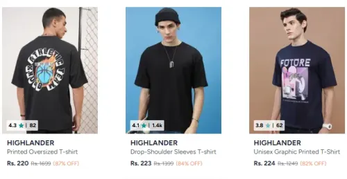 Image of Oversized tshirts at minimum 85% Discount