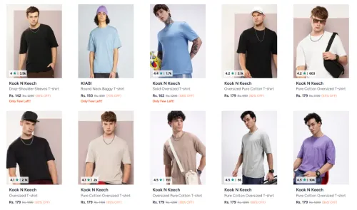 Image of Oversized Tshirts for Men Starting @ ₹142