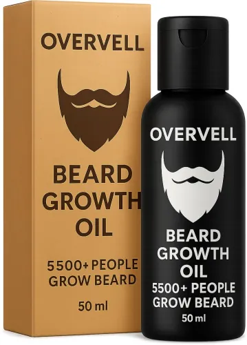 Image of overvell Beard Growth Oil for Men-Fast Beard Growth, 50ml
