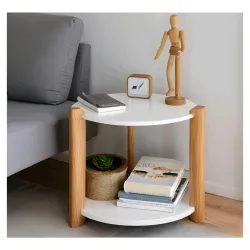 Oxmic Modern Round Side Table – 2-Tier, 30x30x40cm