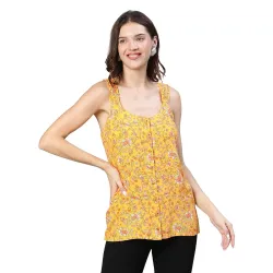 oxolloxo Viscose Print Shoulder Strape Women Top