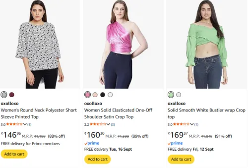 Image of Oxolloxo Women's Top Starting at ₹146
