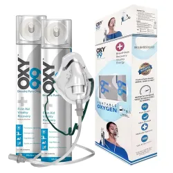 Click to enlarge OXY99 Natural Oxygen Cylinder 2 Pack (12 ltr) with Mask, Tube & Elastic Strap - Oxygen Cylinder For Home, Oxygen Tank For Patients, Oxygen Can For Scuba Diving & Hiking Adventure, ING. BOSCHI ITALY