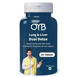 OYB Lung & Liver Detox Tablets | Ayurvedic Liver Detox Supplement with Milk Thistle, Giloy, Kutki & Amla | Supports Liver Health, Lung Health, Respiratory Support, Immunity & Natural Antioxi...