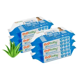 OYO BABY Water Wipes for Newborns with Lid, Pack of 6 (432 Tissues)