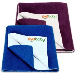 OYO BABY Waterproof Baby Bed Protector Sheet Set of 2