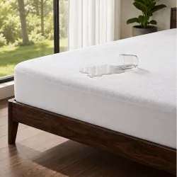 OYO BABY Waterproof Elastic Fitted Mattress Protector King Size 72 x 84 Inch Ultra Soft Cotton Feel Bed Sheet Terry Cover 6 x 7 Feet White