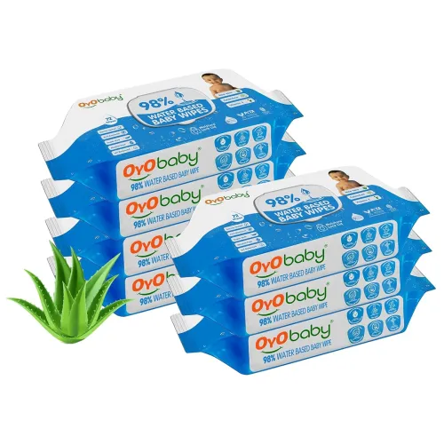 Image of OYO BABY Wipes for new born baby with Lid (72 Wipes x Pack of 7)
