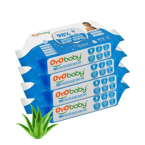 Image of OYO BABY Wipes for new born baby with Lid | 72 Wipes x Pack of 4-288 Wipes for kid | Extra Thick & Moist Wet Vipes for B