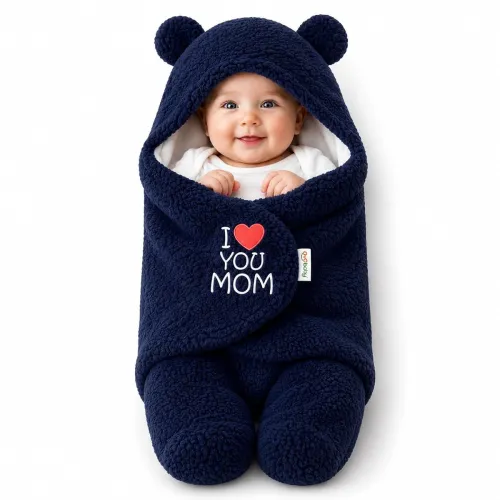 Image of OYO BABY Newborn Baby Hooded Swaddle Wrap 0-6 Months