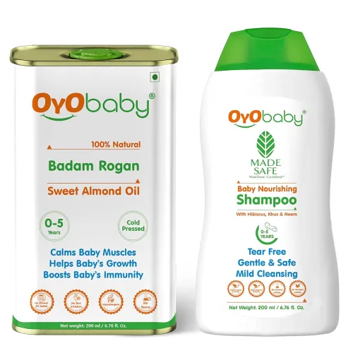 Image of OYO BABY Newborn Combo–Baby Shampoo&Almond Oil,200ml Each